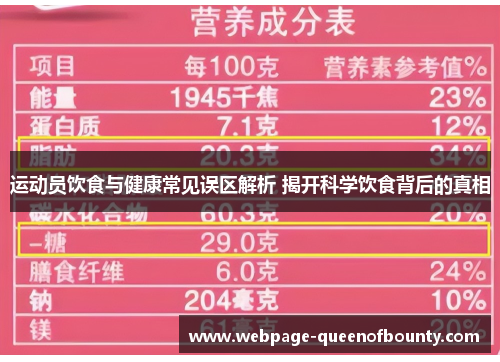 运动员饮食与健康常见误区解析 揭开科学饮食背后的真相
