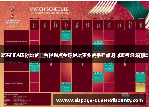 聚焦FIFA国际比赛日赛程盘点全球足坛重要赛事看点时间表与对阵前瞻