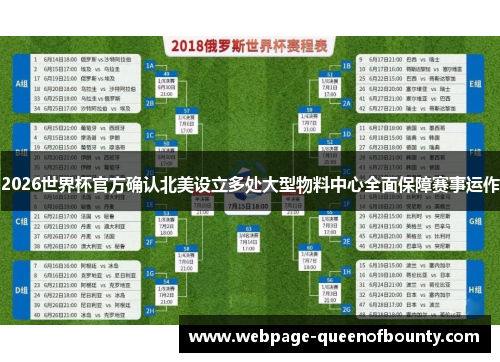 2026世界杯官方确认北美设立多处大型物料中心全面保障赛事运作 2026世界杯官方确认北美设立多处大型物料中心全面保障赛事运作